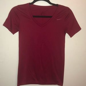 Nike Red Dri-Fit V-Neck Shirt
